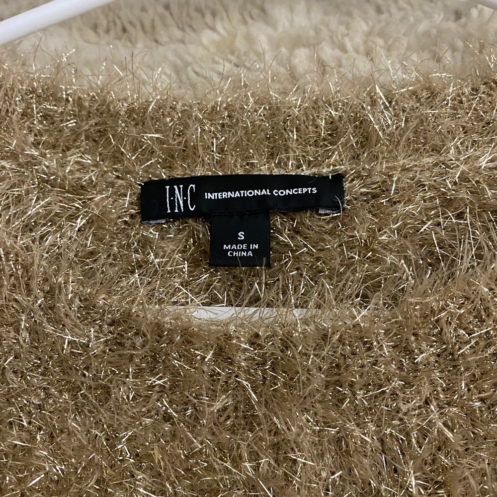 Sparkly fluffy gold sweater